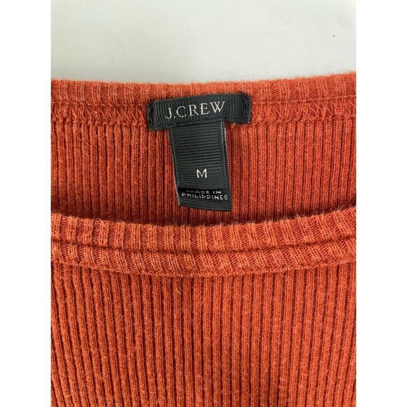 J. Crew Striped Rib Knit Long Sleeve Top Rust sz. M #AI - Picture 4 of 6